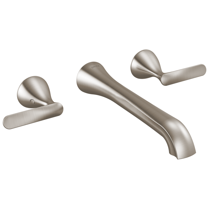 DELTA Bonacci Two Handle Wall Mount Bathroom Faucet — Lumicoat® Stainless