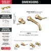 DELTA Trinsic Two Handle Wall Mount Bathroom Faucet — Champagne Bronze