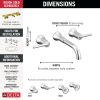 DELTA Trinsic Two Handle Wall Mount Bathroom Faucet — Chrome