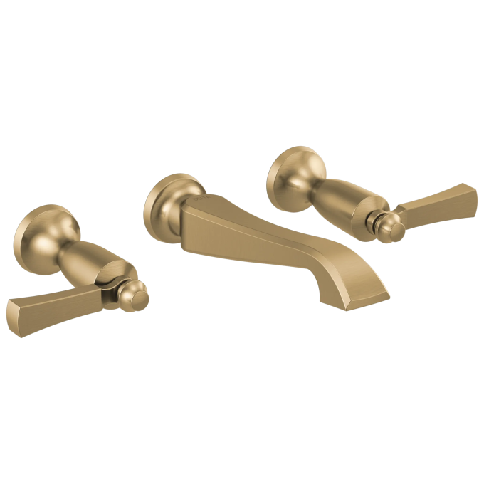 DELTA Dorval Two Handle Wall Mount Bathroom Faucet Trim Only — Champagne Bronze