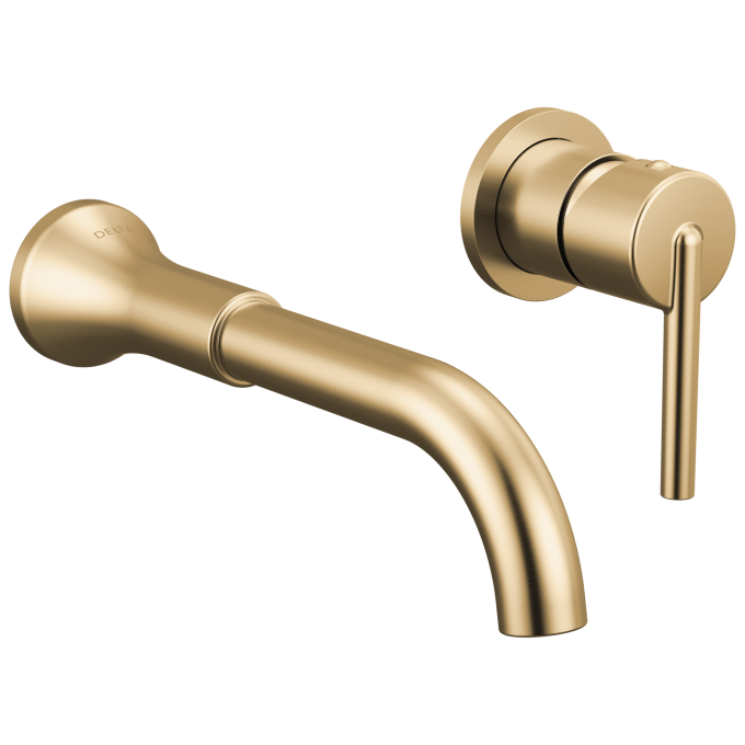 DELTA Trinsic Single Handle Wall Mount Bathroom Faucet Trim — Champagne Bronze