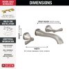 DELTA Stryke Two Handle Wall Mount Bathroom Faucet Trim — Lumicoat® Stainless