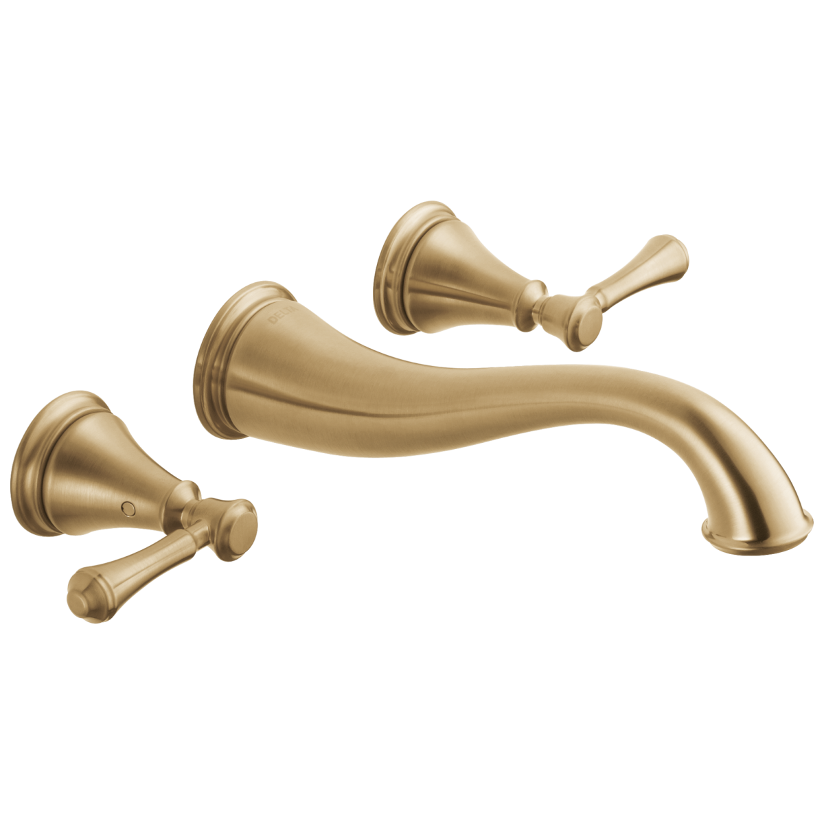 DELTA Cassidy Two Handle Wall Mount Bathroom Faucet Trim — Champagne Bronze