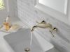 DELTA Cassidy Two Handle Wall Mount Bathroom Faucet Trim — Polished Nickel