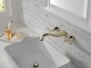 DELTA Cassidy Two Handle Wall Mount Bathroom Faucet Trim — Polished Nickel