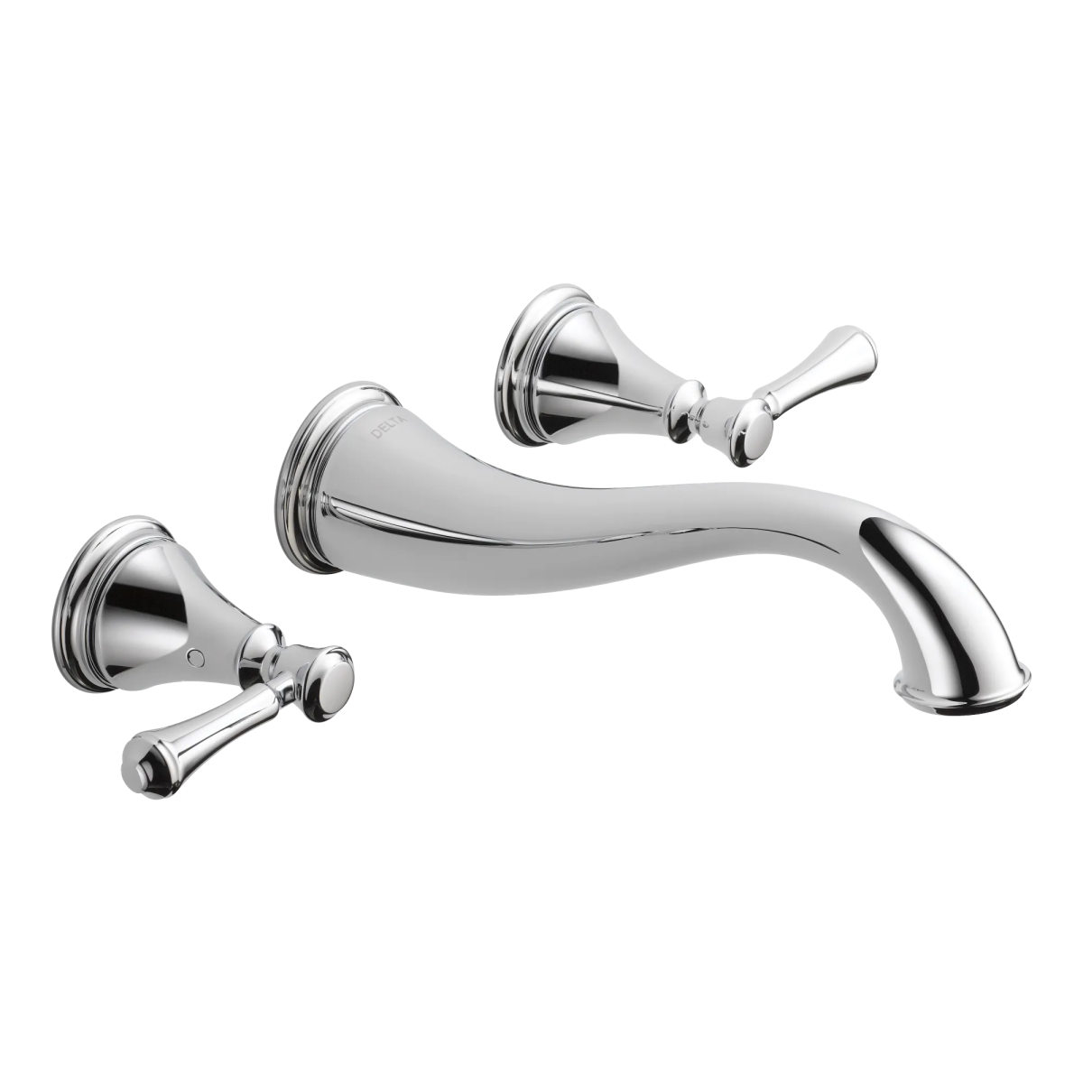 DELTA Cassidy Two Handle Wall Mount Bathroom Faucet Trim — Chrome