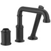 DELTA Broderick Three Hole Roman Tub Trim with Hand Shower - Less Handle — Matte Black