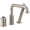 DELTA Broderick Three Hole Roman Tub Trim with Hand Shower - Less Handle — Lumicoat® Stainless