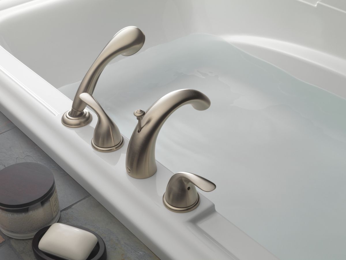 DELTA Classic Roman Tub with Hand Shower Trim — Stainless