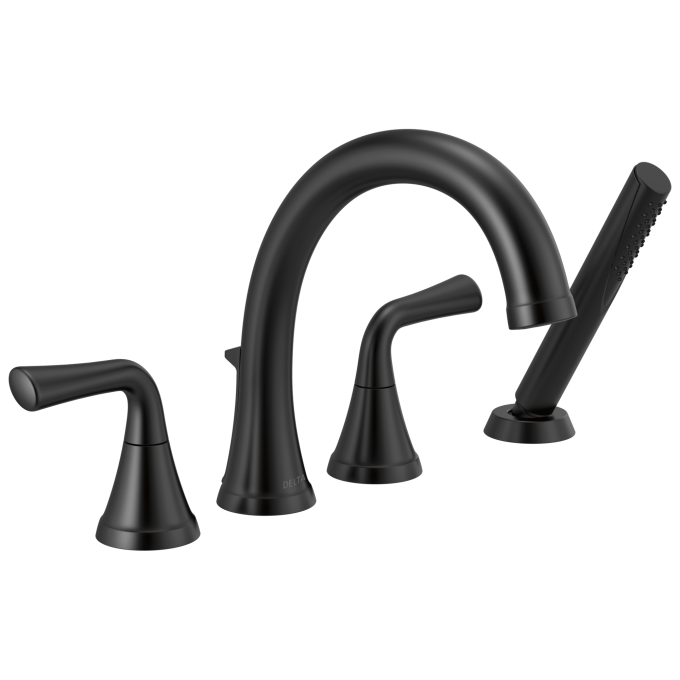 DELTA Kayra Roman Tub Trim with Hand Shower — Matte Black