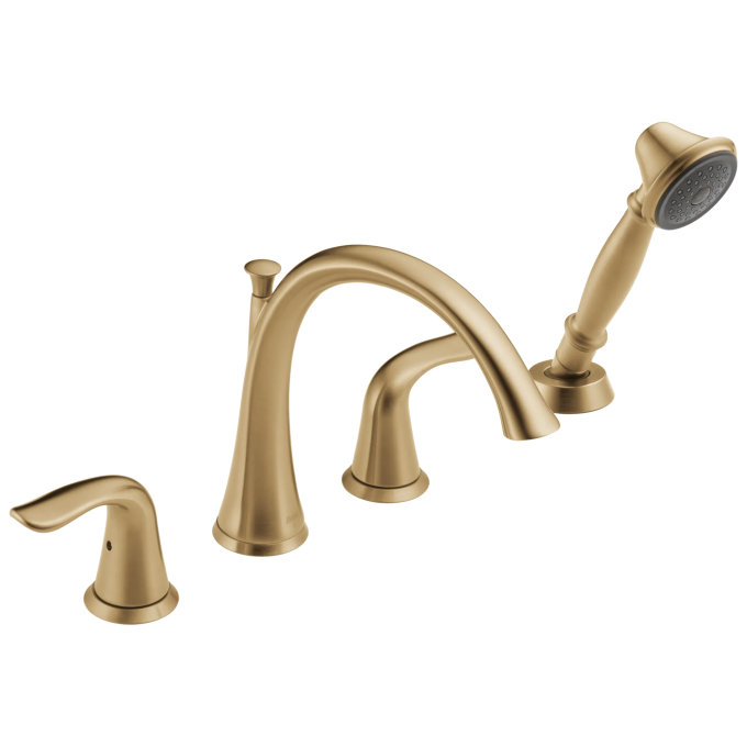 DELTA Lahara Roman Tub with Handshower Trim — Champagne Bronze