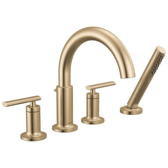 DELTA Altado Roman Tub Trim with Hand Shower — Champagne Bronze