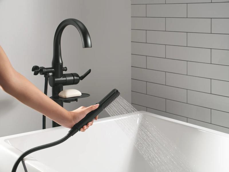 DELTA Bonacci Floor Mount Tub Filler Trim — Matte Black