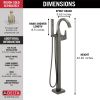 DELTA Trillian Single Handle Floor Mount Tub Filler Trim — Lumicoat® Black Stainless
