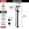 DELTA Dorval Single Handle Floor Mount Tub Filler Trim - Less Handle — Matte Black