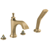 DELTA Dorval Roman Tub with Hand Shower Trim - Less Handles — Champagne Bronze