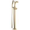 DELTA Dorval Single Handle Floor Mount Tub Filler Trim - Less Handle — Champagne Bronze
