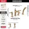 DELTA Dorval Roman Tub with Hand Shower Trim - Less Handles — Champagne Bronze
