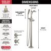 DELTA Dorval Single Handle Floor Mount Tub Filler Trim - Less Handle — Stainless