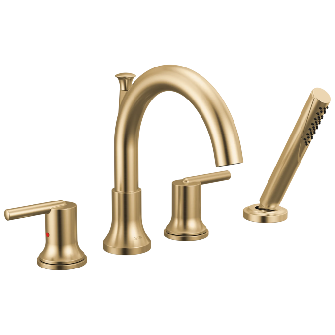 DELTA Trinsic Roman Tub with Hand Shower Trim — Champagne Bronze