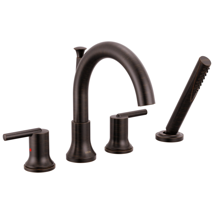 DELTA Trinsic Roman Tub with Hand Shower Trim — Venetian Bronze