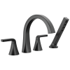 DELTA Lineax Roman Tub Trim with Hand Shower — Matte Black