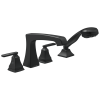 DELTA Ashlyn Roman Tub Trim with Hand Shower — Matte Black