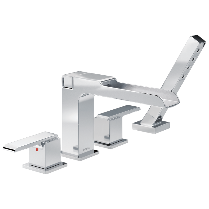 DELTA Ara Channel Roman Tub With Hand Shower Trim — Chrome