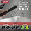 DELTA Ara Single Handle Floor Mount Channel Spout Tub Filler Trim with Hand Shower — Matte Black