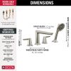 DELTA Galeon 4-Hole Roman Tub Trim with Hand Shower — Lumicoat® Stainless