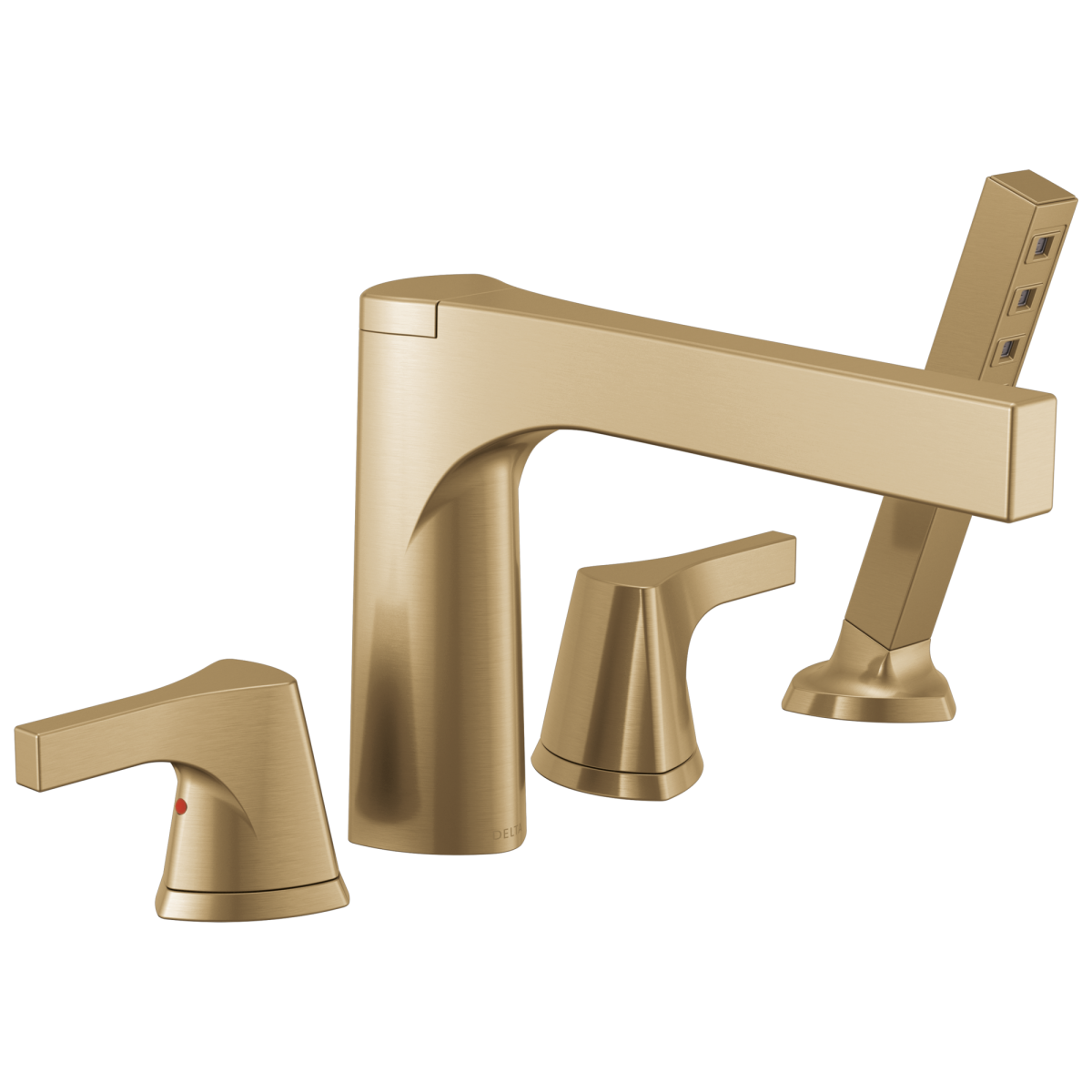 DELTA Zura 4-hole Roman Tub with Handshower Trim — Champagne Bronze