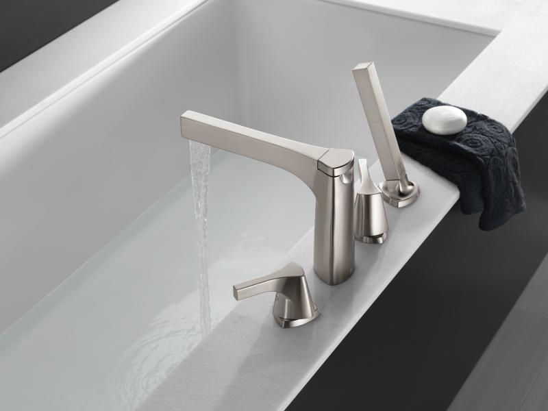 DELTA Zura Roman Tub with Hand Shower Trim — Stainless
