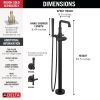 DELTA Broderick Floor Mount Tub Filler Trim- Less Handle — Matte Black