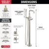 DELTA Broderick Floor Mount Tub Filler Trim- Less Handle — Lumicoat® Stainless