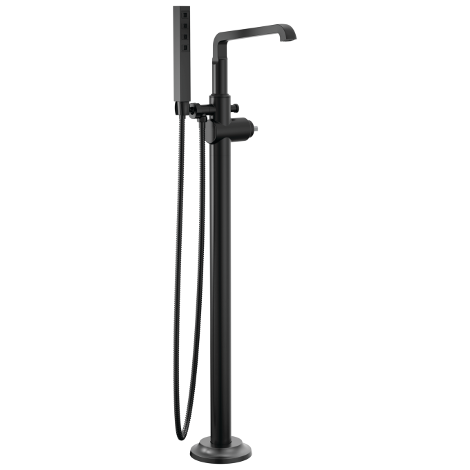 DELTA Tetra Floor Mount Tub Filler Trim — Matte Black