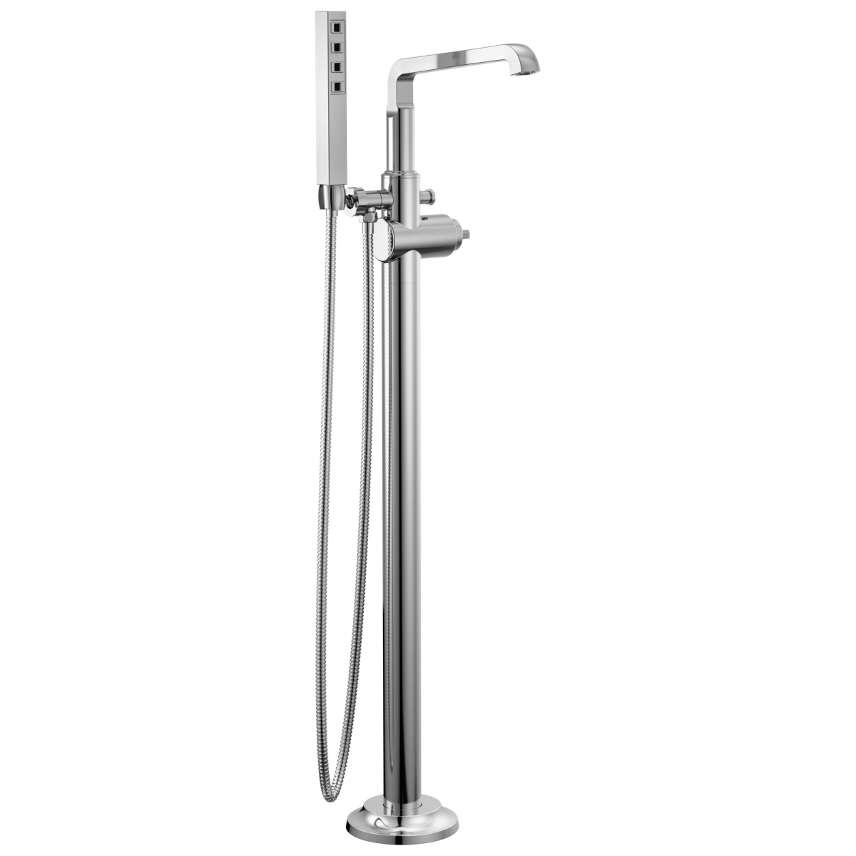 DELTA Tetra Floor Mount Tub Filler Trim — Lumicoat® Chrome
