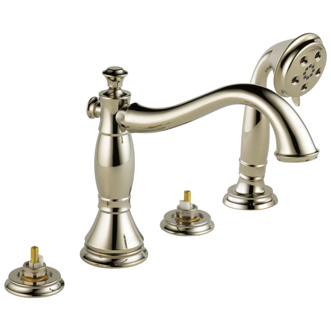 DELTA Cassidy Roman Tub with Hand Shower Trim - Less Handles — Polished Nickel