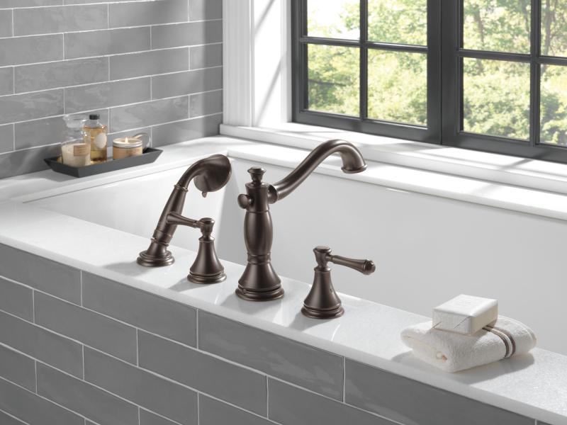 DELTA Cassidy Metal Lever Handle Set - Roman Tub — Venetian Bronze