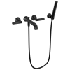 DELTA Bonacci Two Handle Wall Mount Tub Filler Trim with Hand Shower — Matte Black