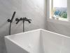 DELTA Bonacci Two Handle Wall Mount Tub Filler Trim with Hand Shower — Matte Black