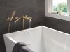 DELTA Bonacci Two Handle Wall Mount Tub Filler Trim with Hand Shower — Lumicoat® Champagne Bronze