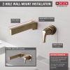 DELTA Zura Single Handle Wall Mount Bathroom Faucet Trim — Champagne Bronze