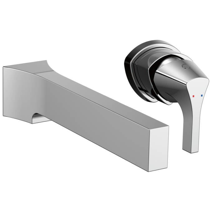 DELTA Zura Single Handle Wall Mount Bathroom Faucet Trim — Chrome