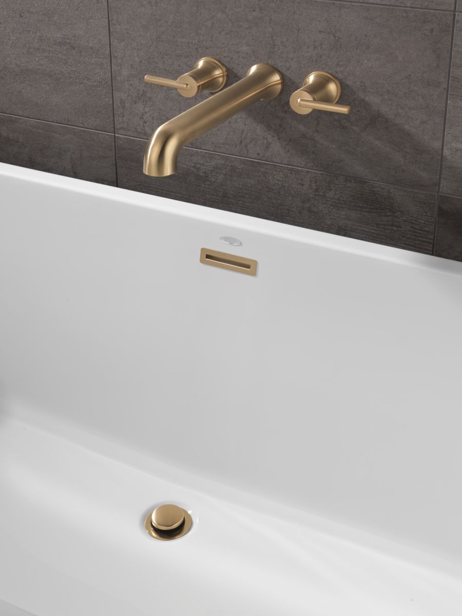 DELTA Trinsic Wall Mounted Tub Filler — Champagne Bronze
