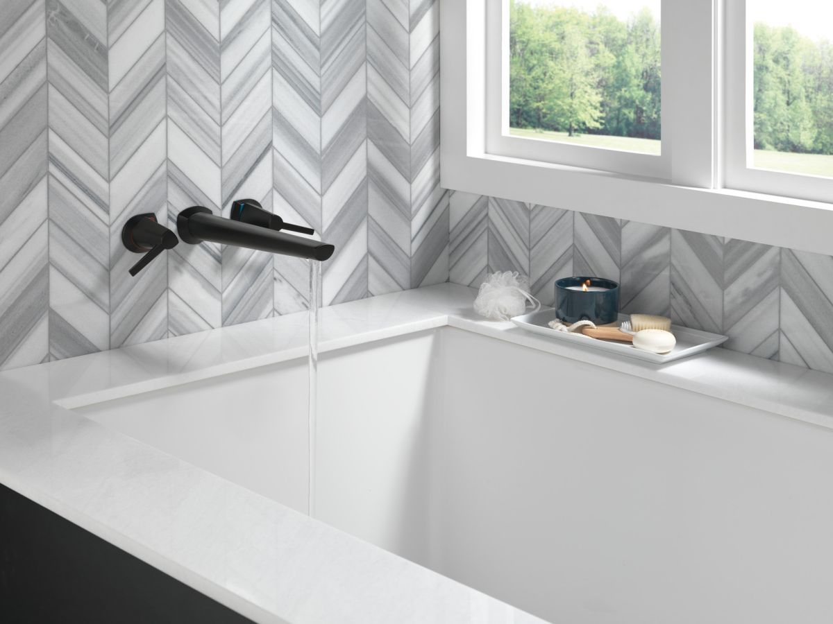 DELTA Galeon Wall Mount Tub Filler — Matte Black