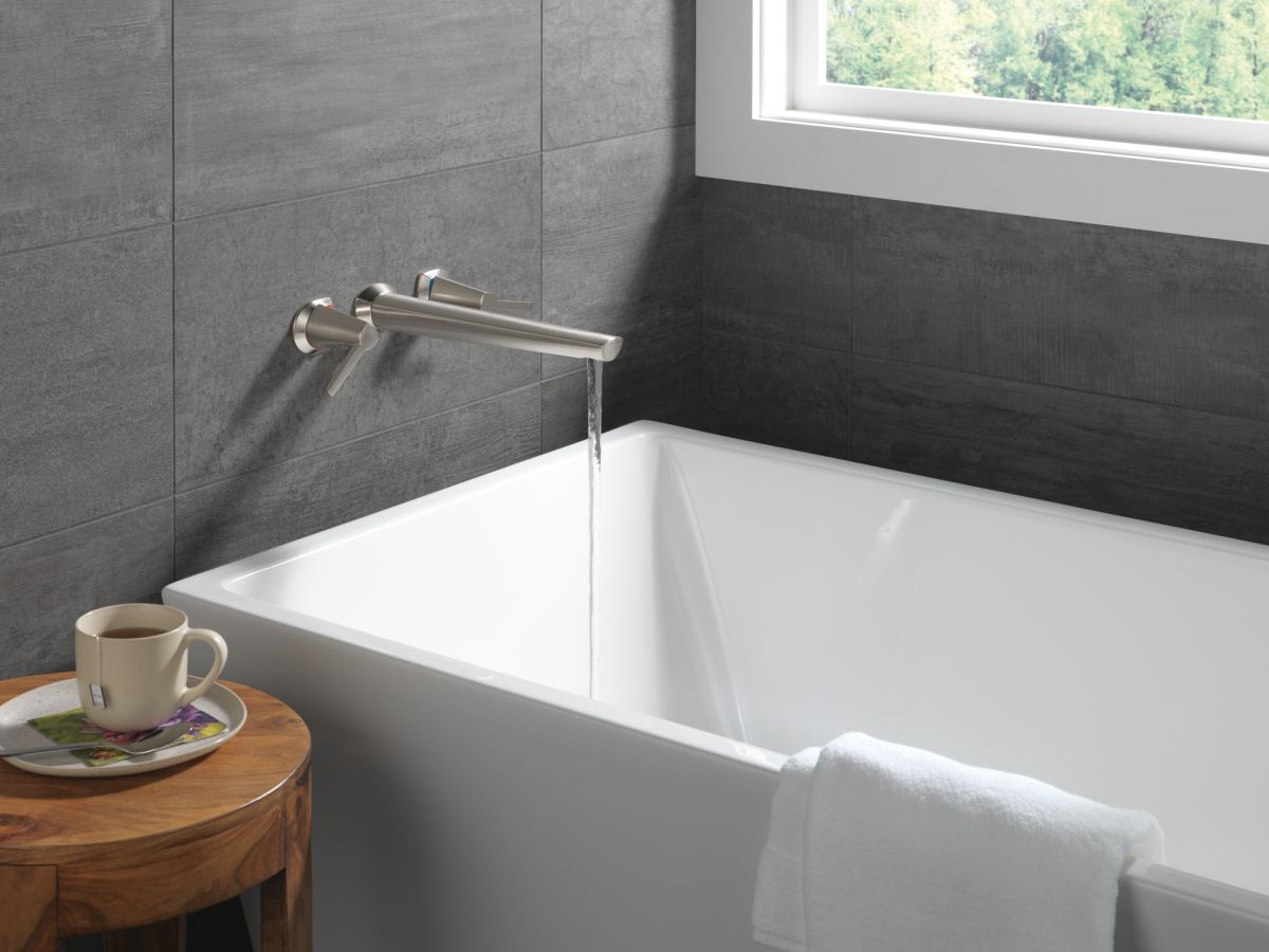 DELTA Galeon Wall Mount Tub Filler — Lumicoat® Stainless
