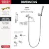 DELTA Broderick Wall Mount Tub Filler Trim with Hand Shower - Less Handles — Lumicoat® Chrome