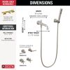 DELTA Broderick Wall Mount Tub Filler Trim with Hand Shower - Less Handles — Lumicoat® Stainless