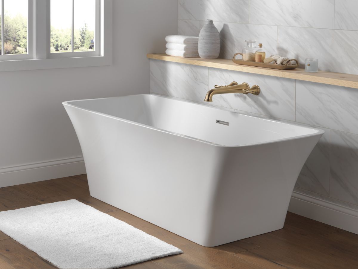 DELTA Cassidy Wall Mounted Tub Filler — Champagne Bronze