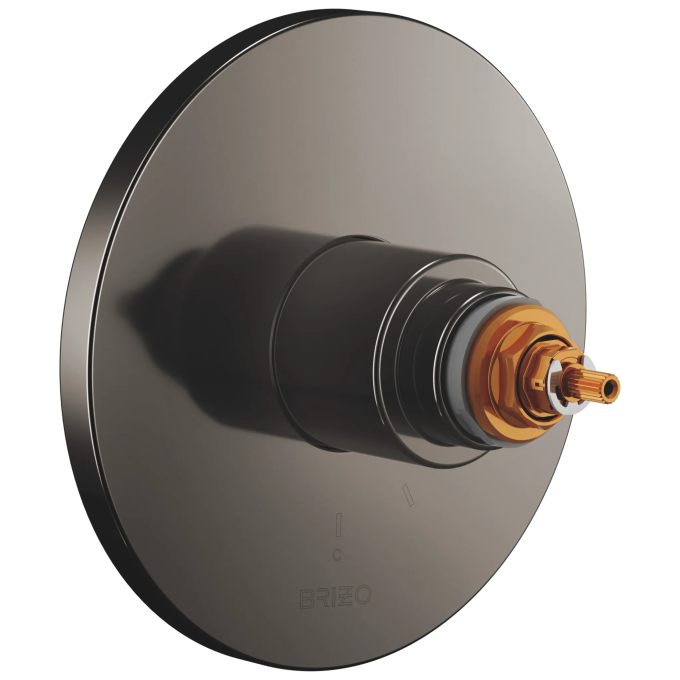 BRIZO Roccesco TempAssure Thermostatic Valve Only Trim - Less Handles — Brilliance Black Onyx